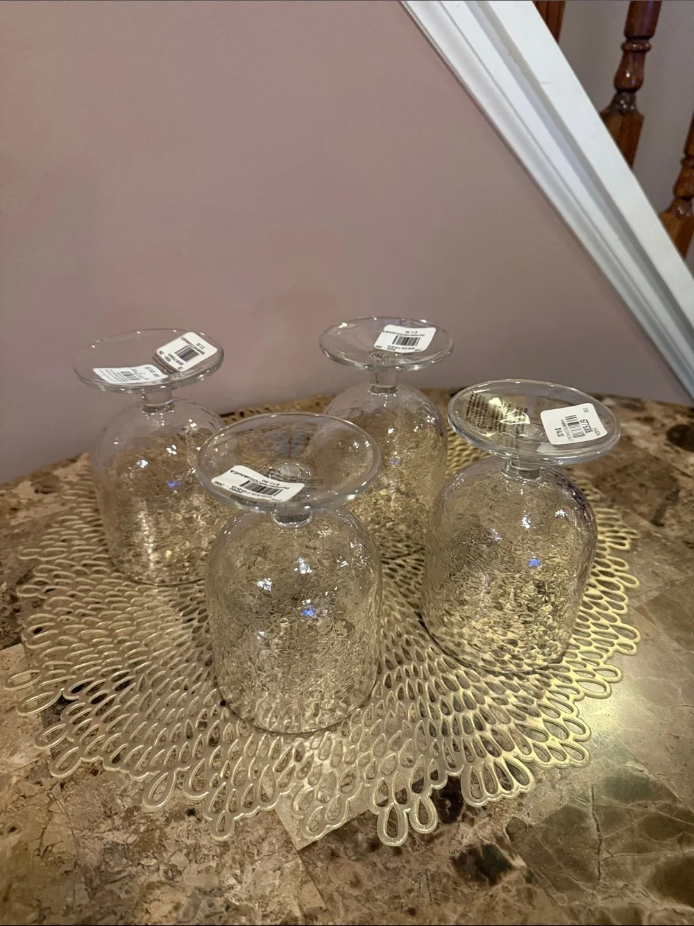 Pottery Barn Hammered Acrylic Glasses - Set of 4